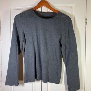 J jill long sleeve compassion tee gray crew neck basic everyday size M minimal